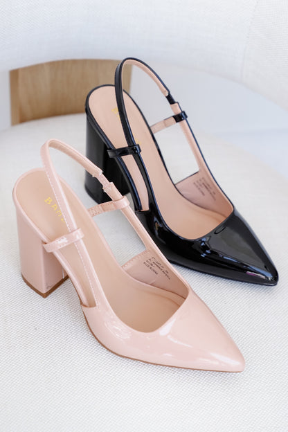 Restock! Pointed Toe Slingback Heeled Shoe with Adjustable Strap