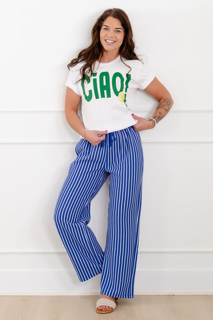 White Short Sleeve "Ciao" Tee