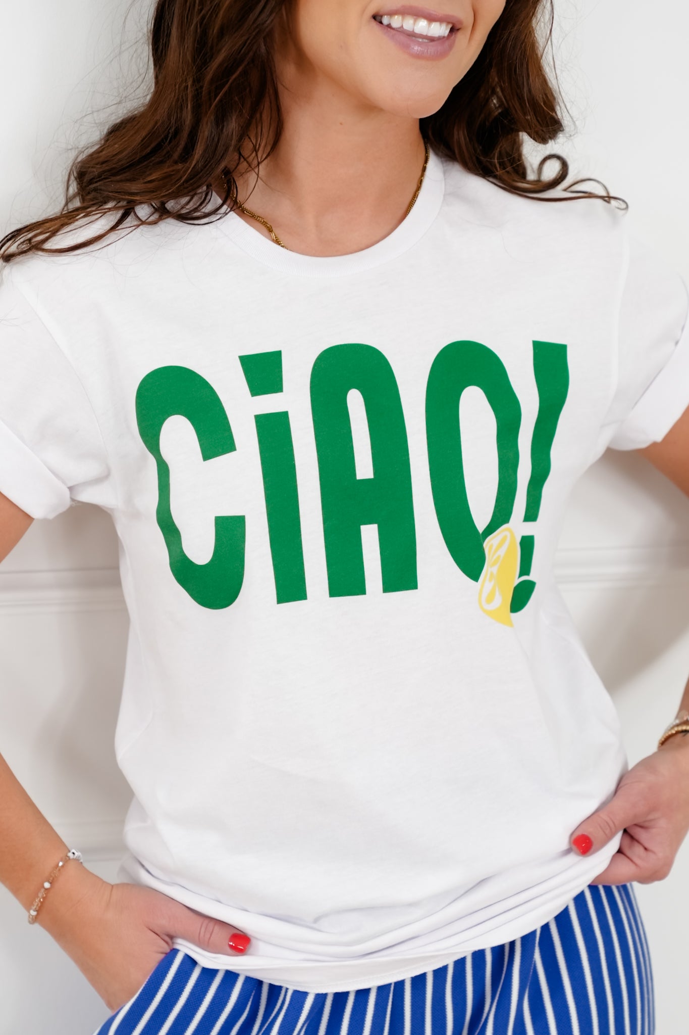 White Short Sleeve "Ciao" Tee