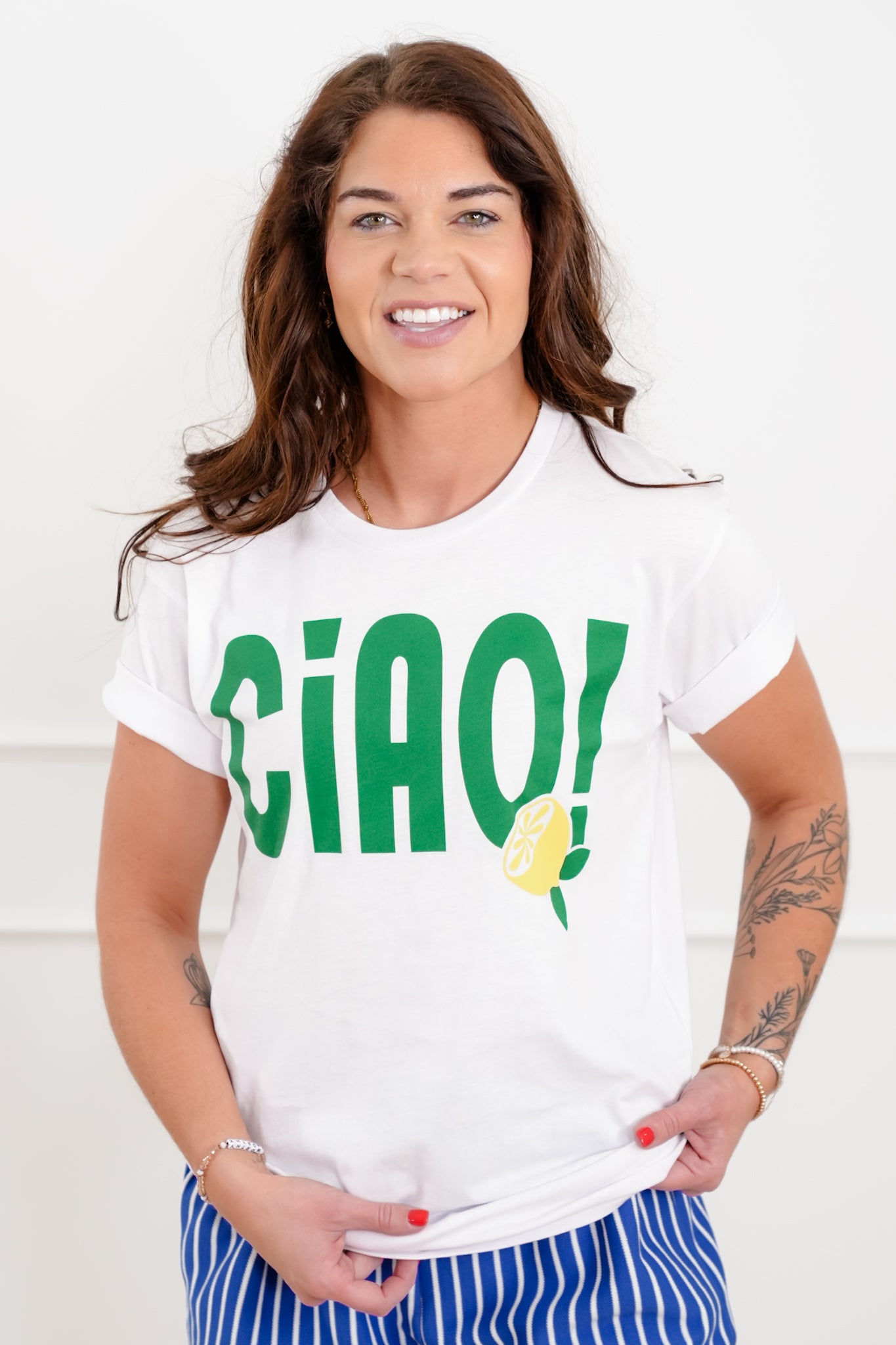 White Short Sleeve "Ciao" Tee