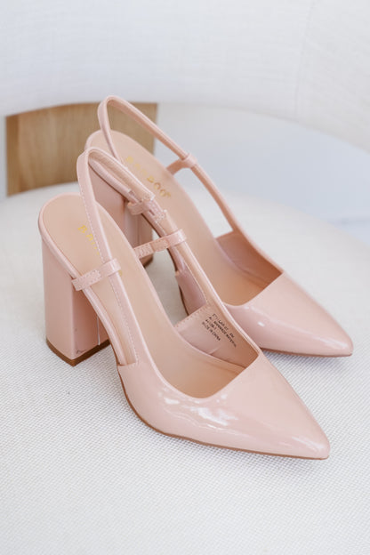 Restock! Pointed Toe Slingback Heeled Shoe with Adjustable Strap