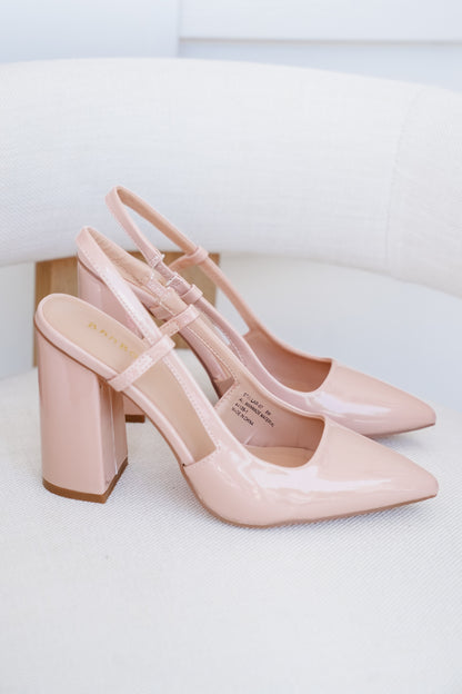 Restock! Pointed Toe Slingback Heeled Shoe with Adjustable Strap