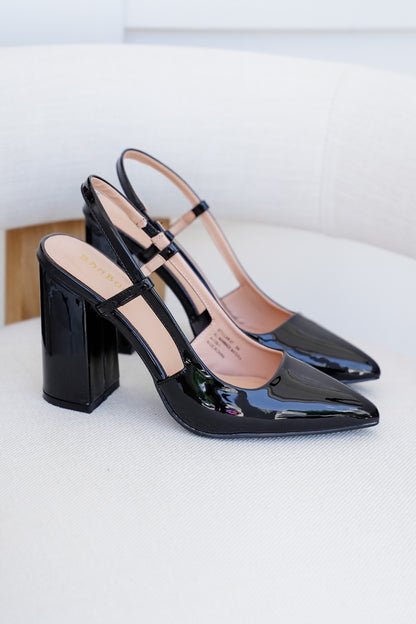 Restock! Pointed Toe Slingback Heeled Shoe with Adjustable Strap