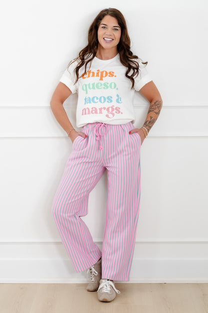 Plus/Reg Short Sleeve "Chips. Queso. Tacos & Margs" Graphic Tee