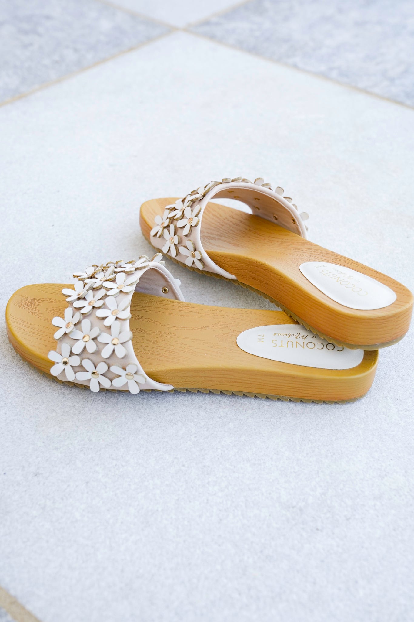 Floral Strap Slide Sandals