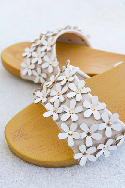 Floral Strap Slide Sandals
