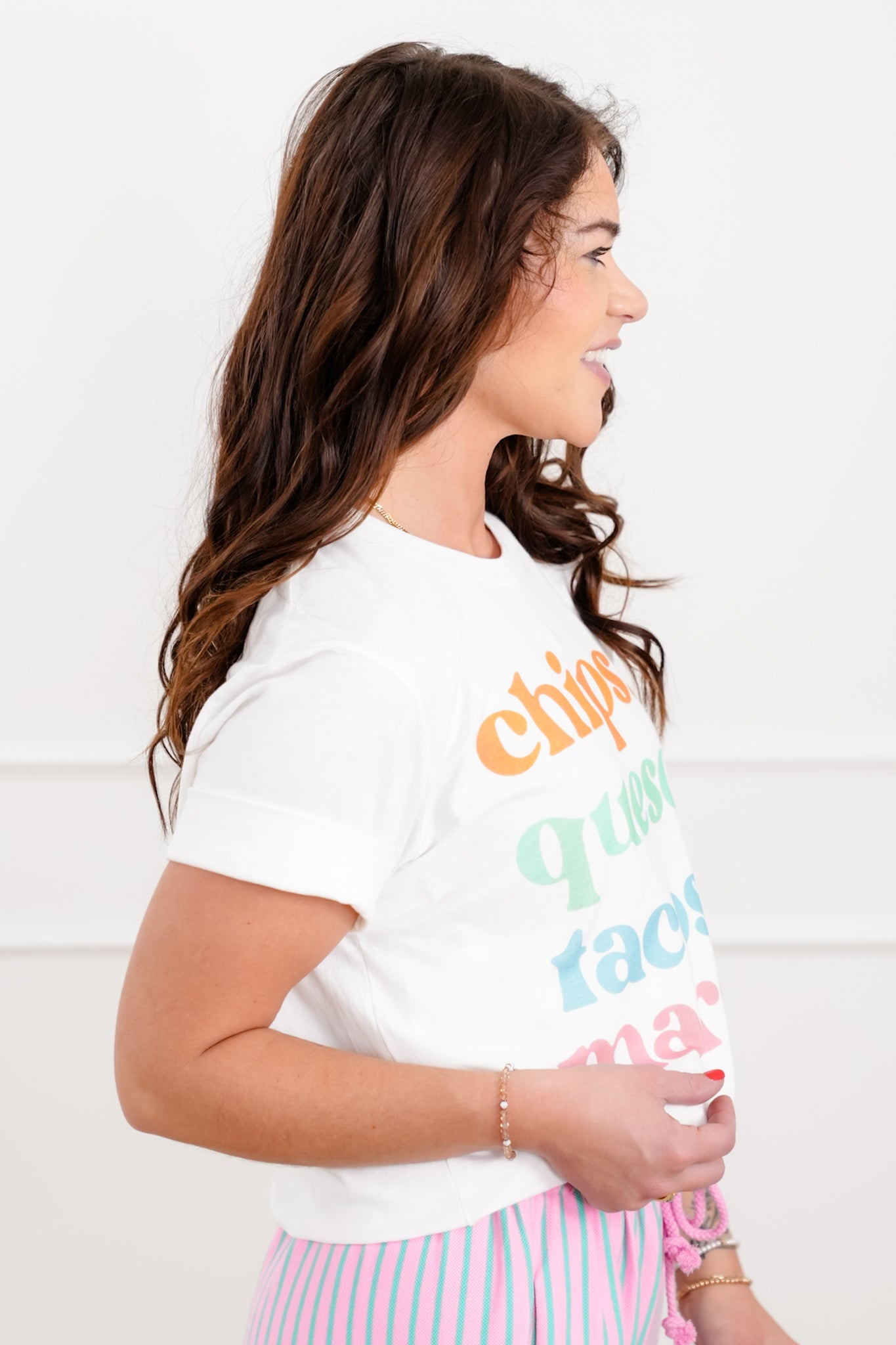 Plus/Reg Short Sleeve "Chips. Queso. Tacos & Margs" Graphic Tee