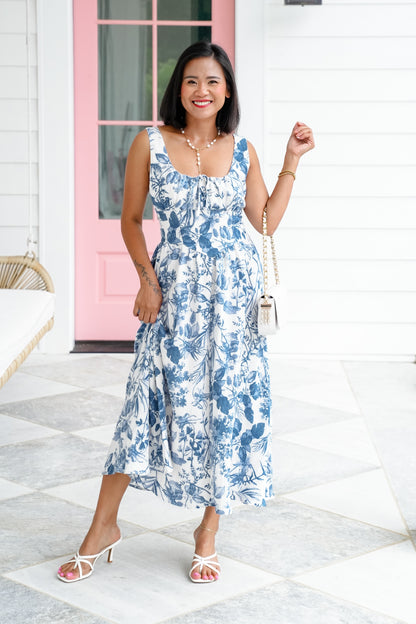 Floral Sleeveless Empire Waist Maxi Dress