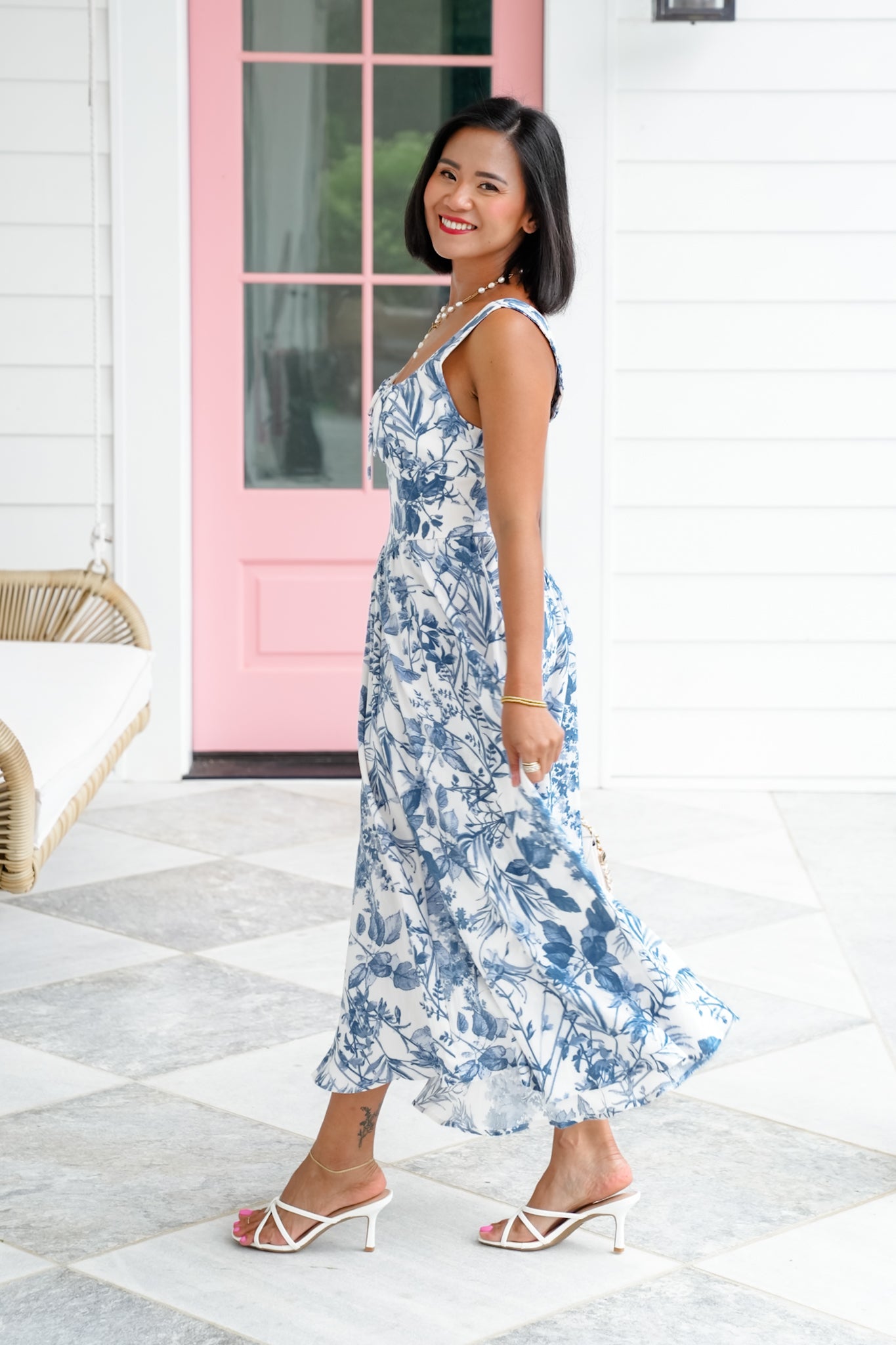 Floral Sleeveless Empire Waist Maxi Dress