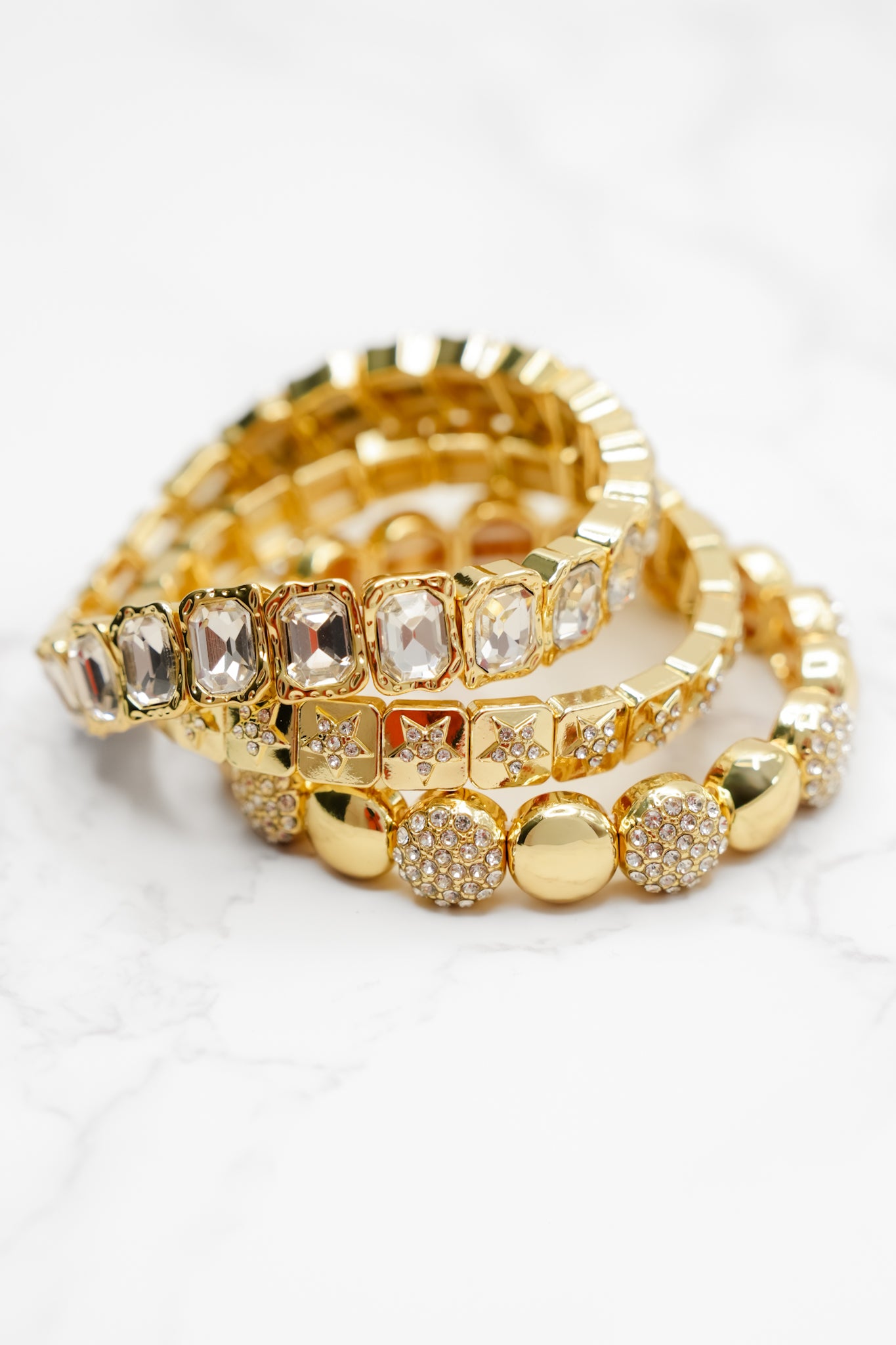 Treasure Jewels Radiant Gold Crystal Stack Set