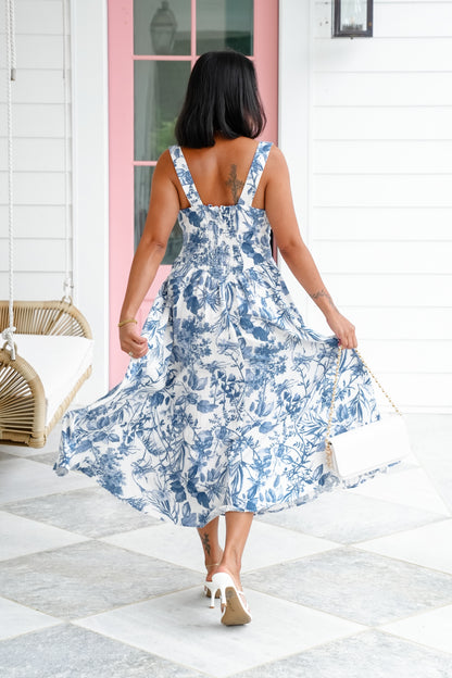 Floral Sleeveless Empire Waist Maxi Dress