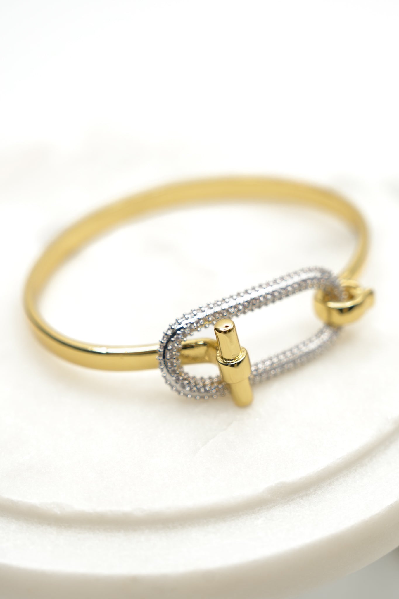 Golden Link Pave Bracelet