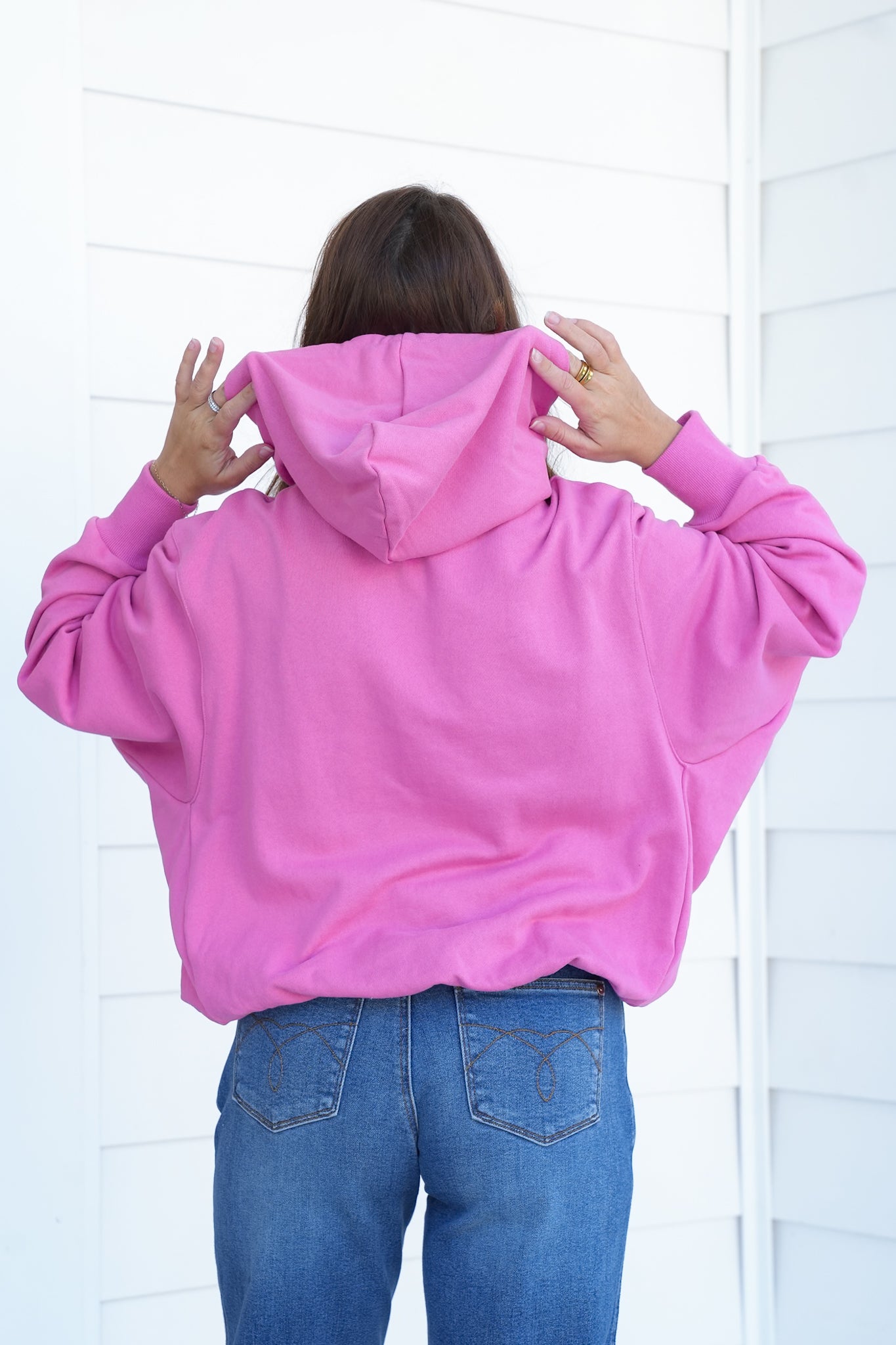 Solid Long Sleeve Bubble Hem Pullover Sweatshirt