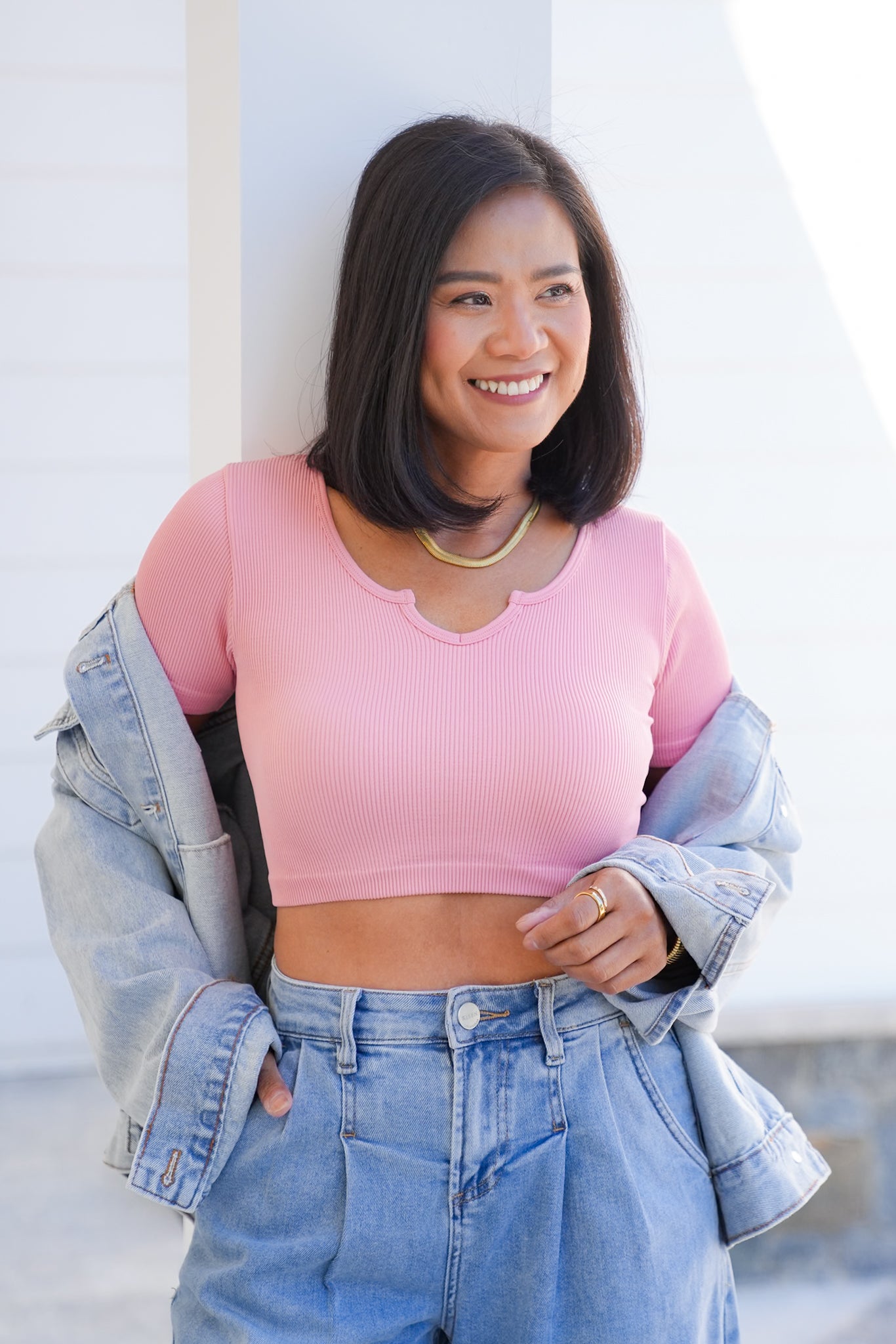 Door Buster! Ribbed Short Sleeve Cropped Top