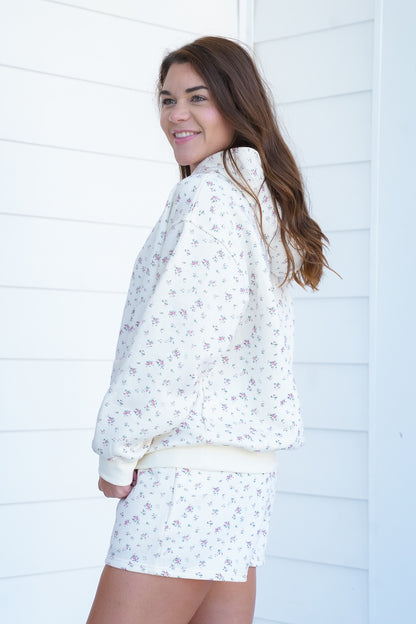Floral Long Sleeve Pullover Sweatshirt