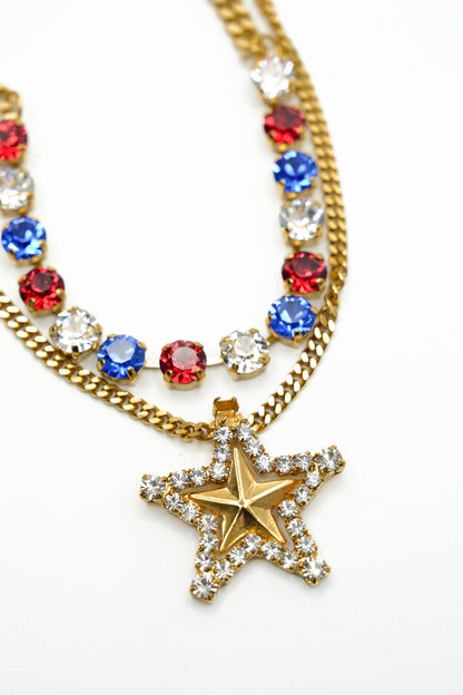 TOVA Layered Stars Necklace