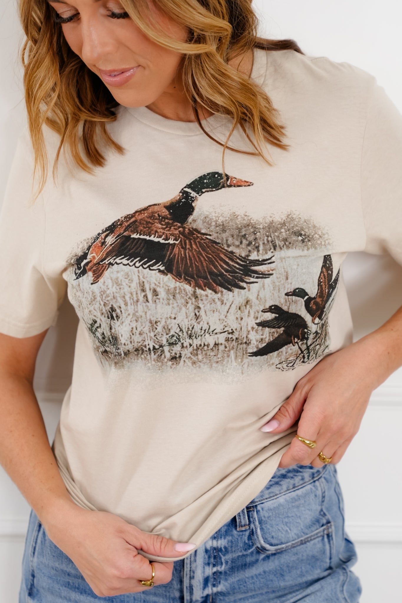 Plus/Reg Short Sleeve "Retro Duck Scene" Graphic Tee