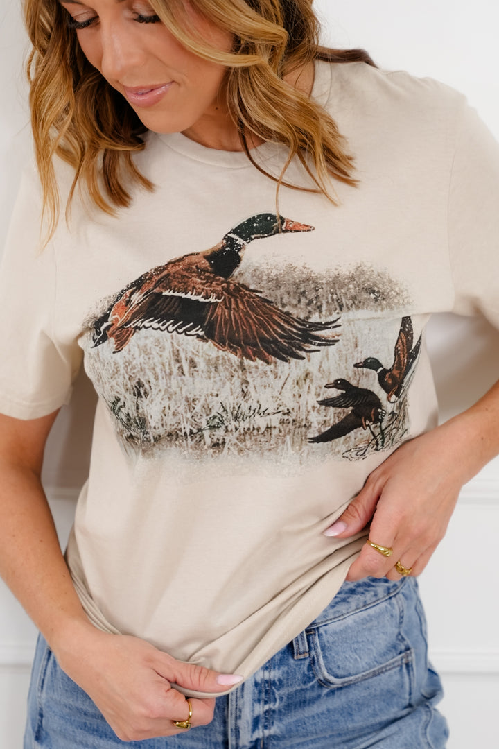 Plus/Reg Short Sleeve "Retro Duck Scene" Graphic Tee