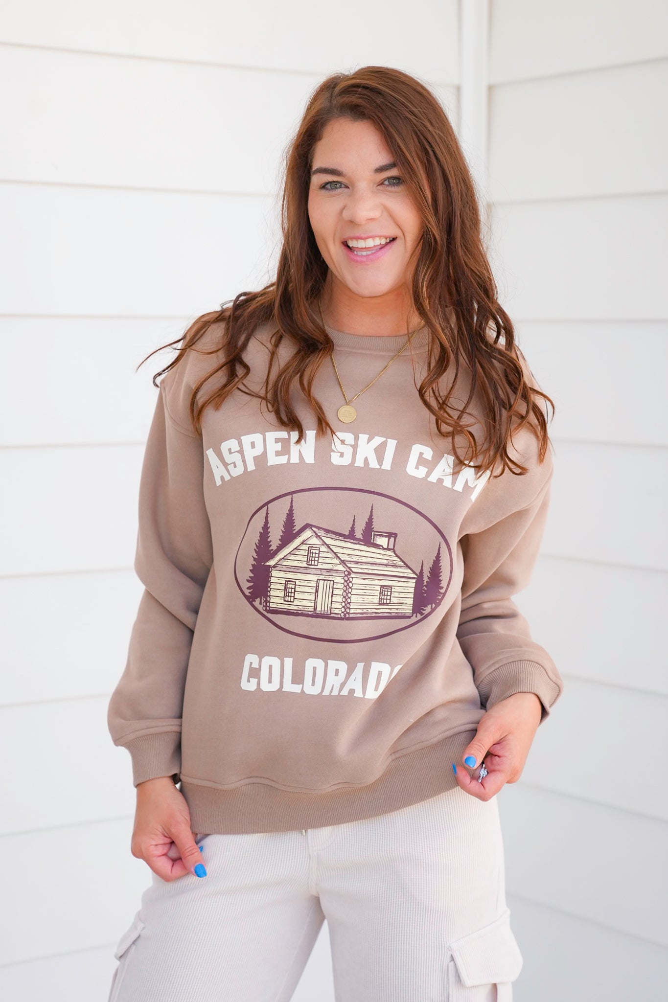 Long Sleeve "Aspen Ski Camp Colorado" Pullover Sweatshirt