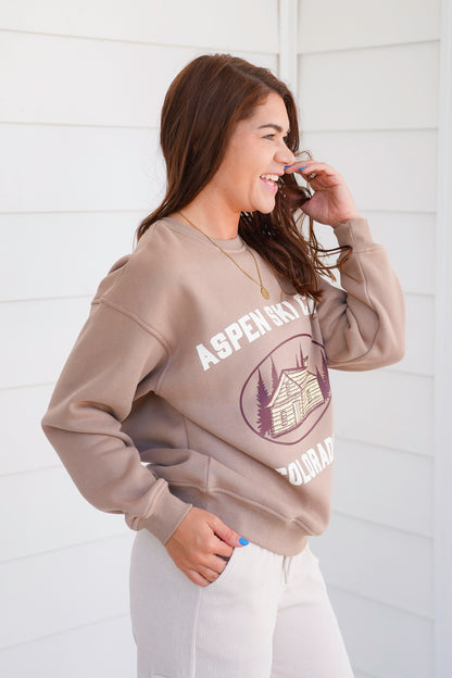 Long Sleeve "Aspen Ski Camp Colorado" Pullover Sweatshirt