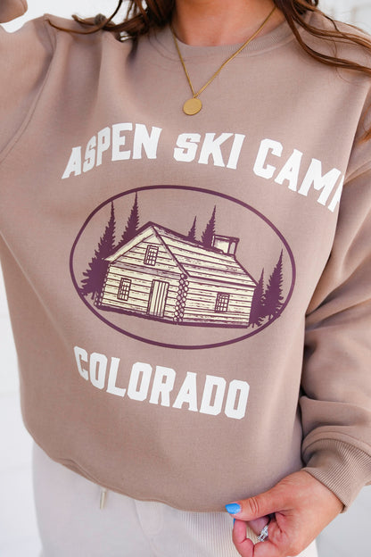 Long Sleeve "Aspen Ski Camp Colorado" Pullover Sweatshirt