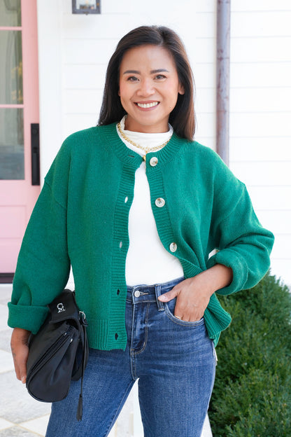 Knit Long Sleeve Button Down Cardigan