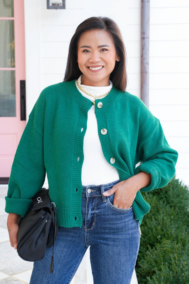Knit Long Sleeve Button Down Cardigan