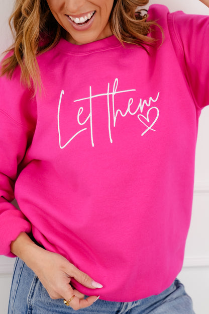 Plus/Reg Long Sleeve "Let Them" Graphic Sweatshirt