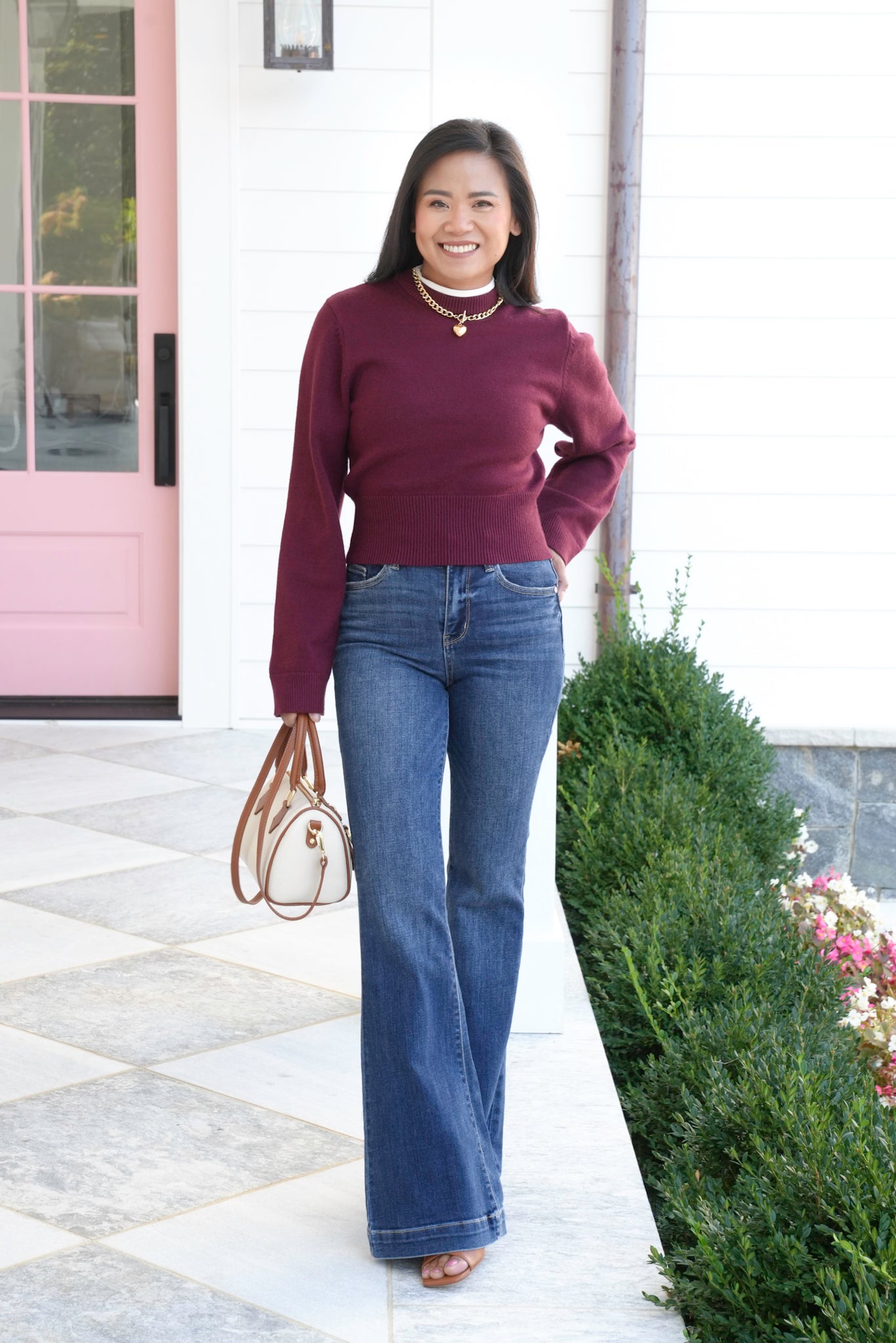 Wide Sleeve Cropped Sweater Top