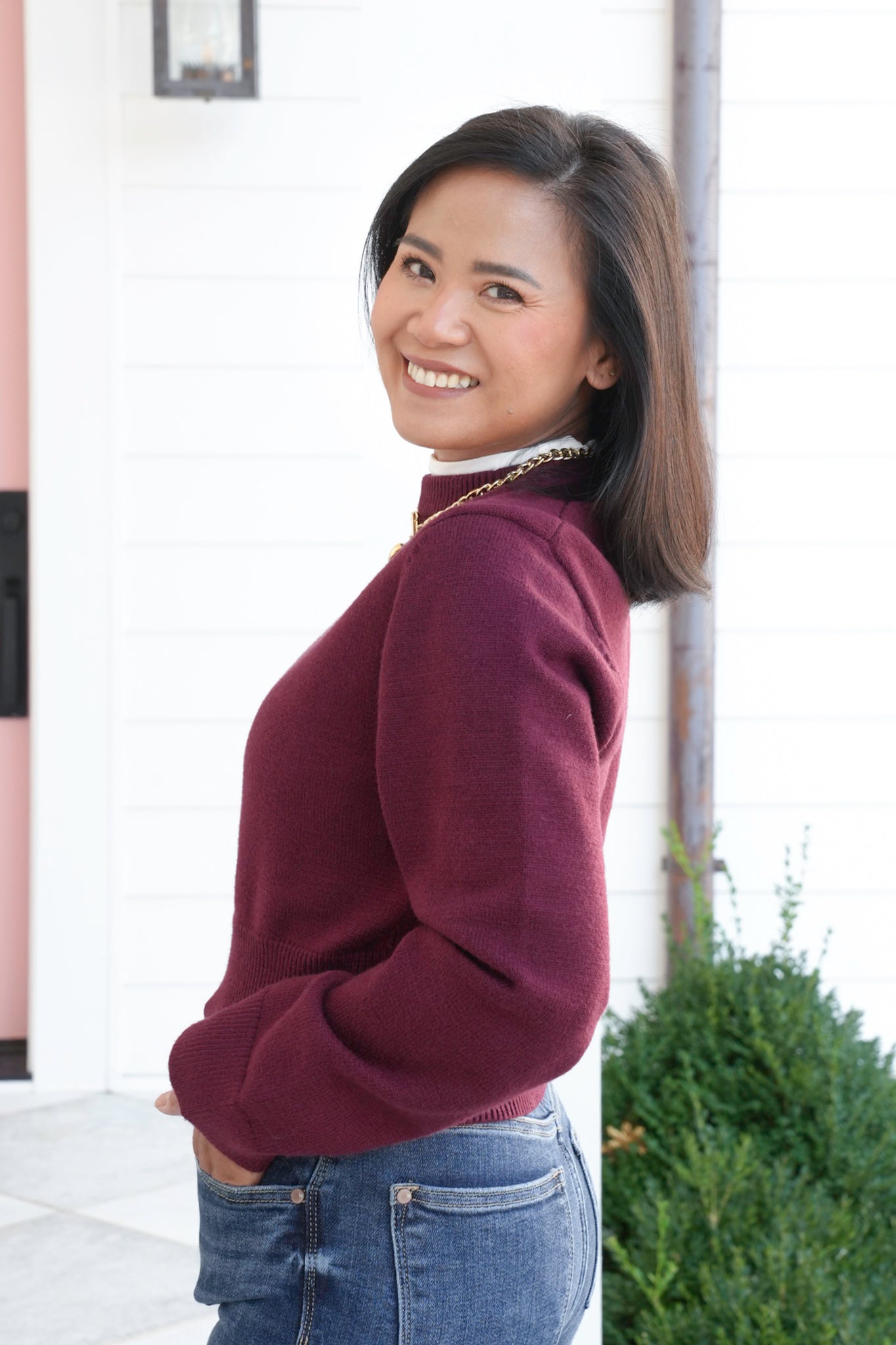 Wide Sleeve Cropped Sweater Top