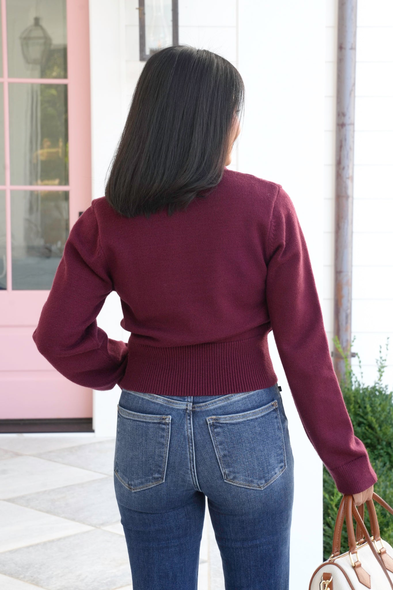 Wide Sleeve Cropped Sweater Top