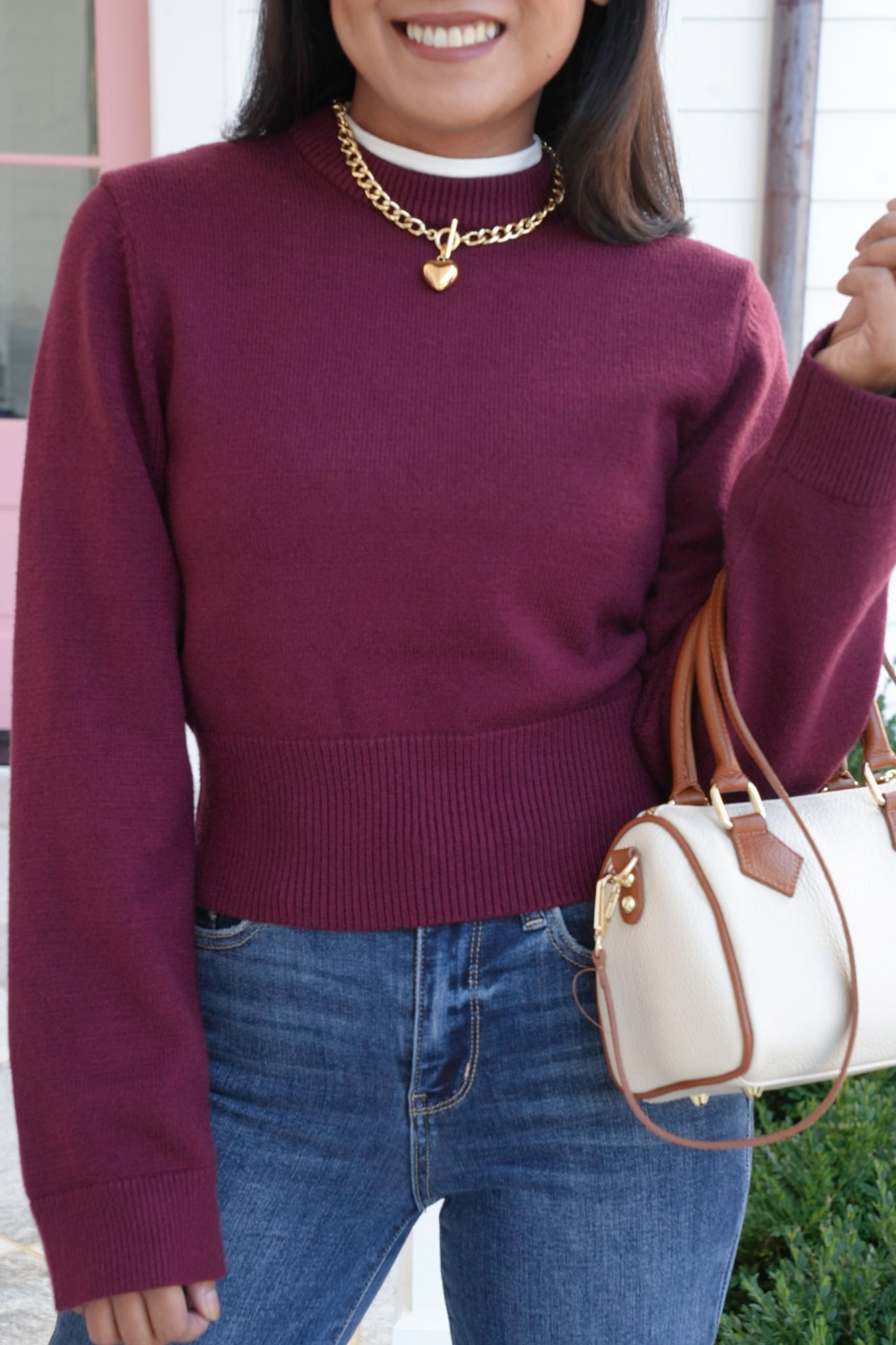 Wide Sleeve Cropped Sweater Top