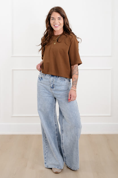 Plus/Reg "The Marlow" Nico Threads Solid Short Sleeve Crew Neck Top