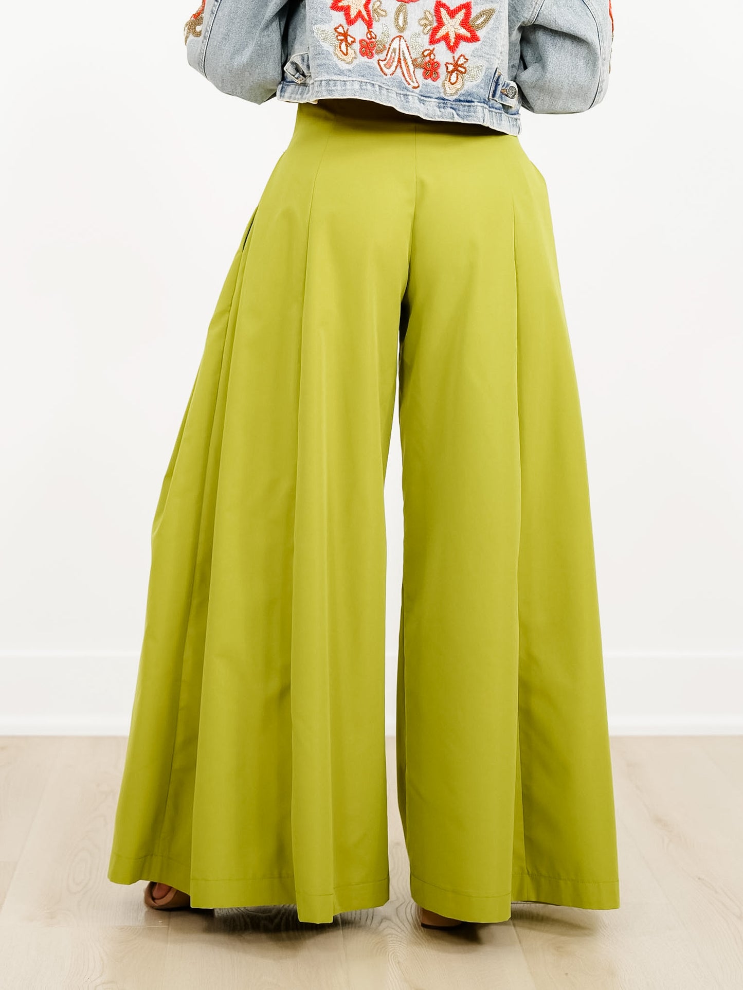 High Waist Wide Leg A-Line Palazzo Pants