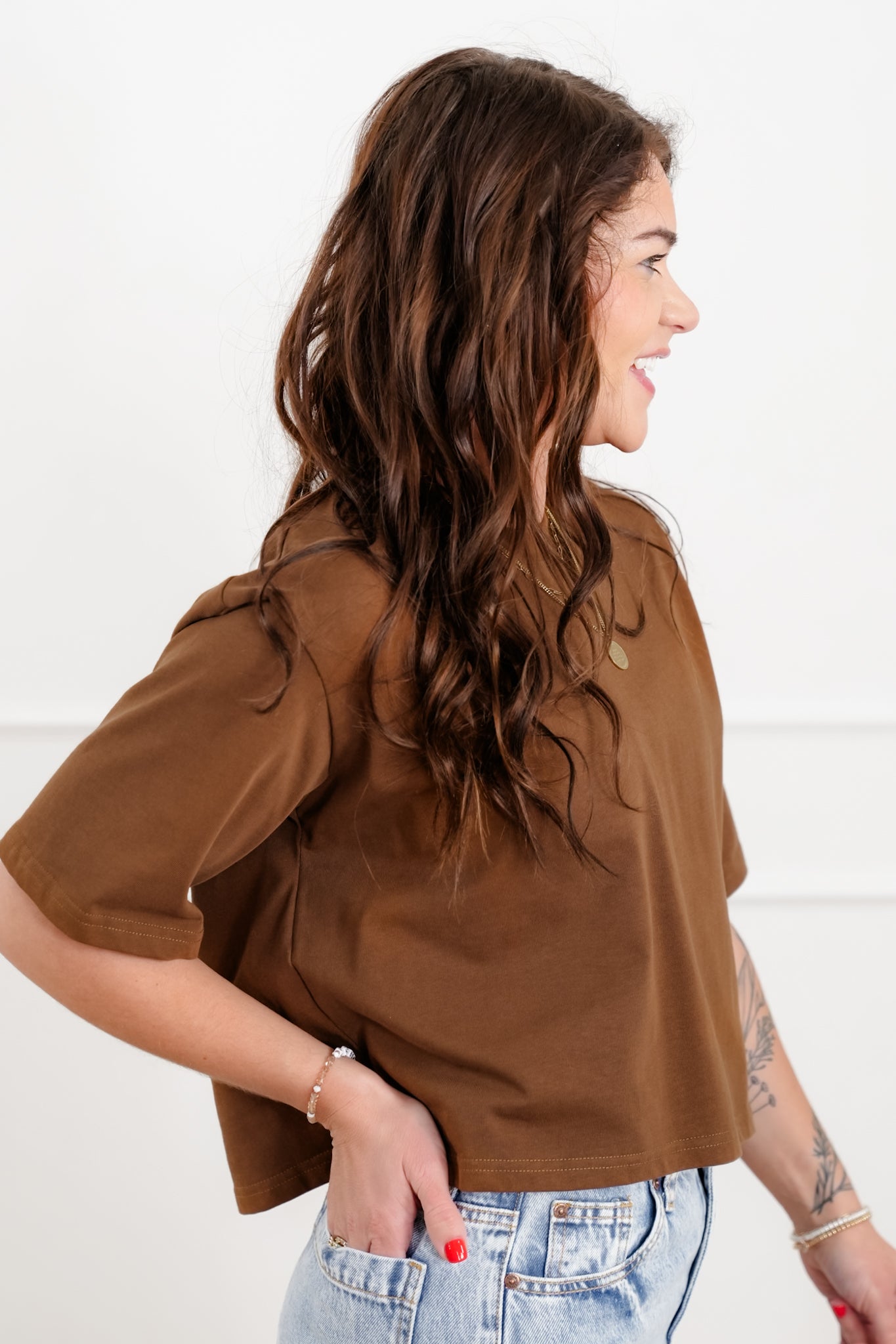 Plus/Reg "The Marlow" Nico Threads Solid Short Sleeve Crew Neck Top