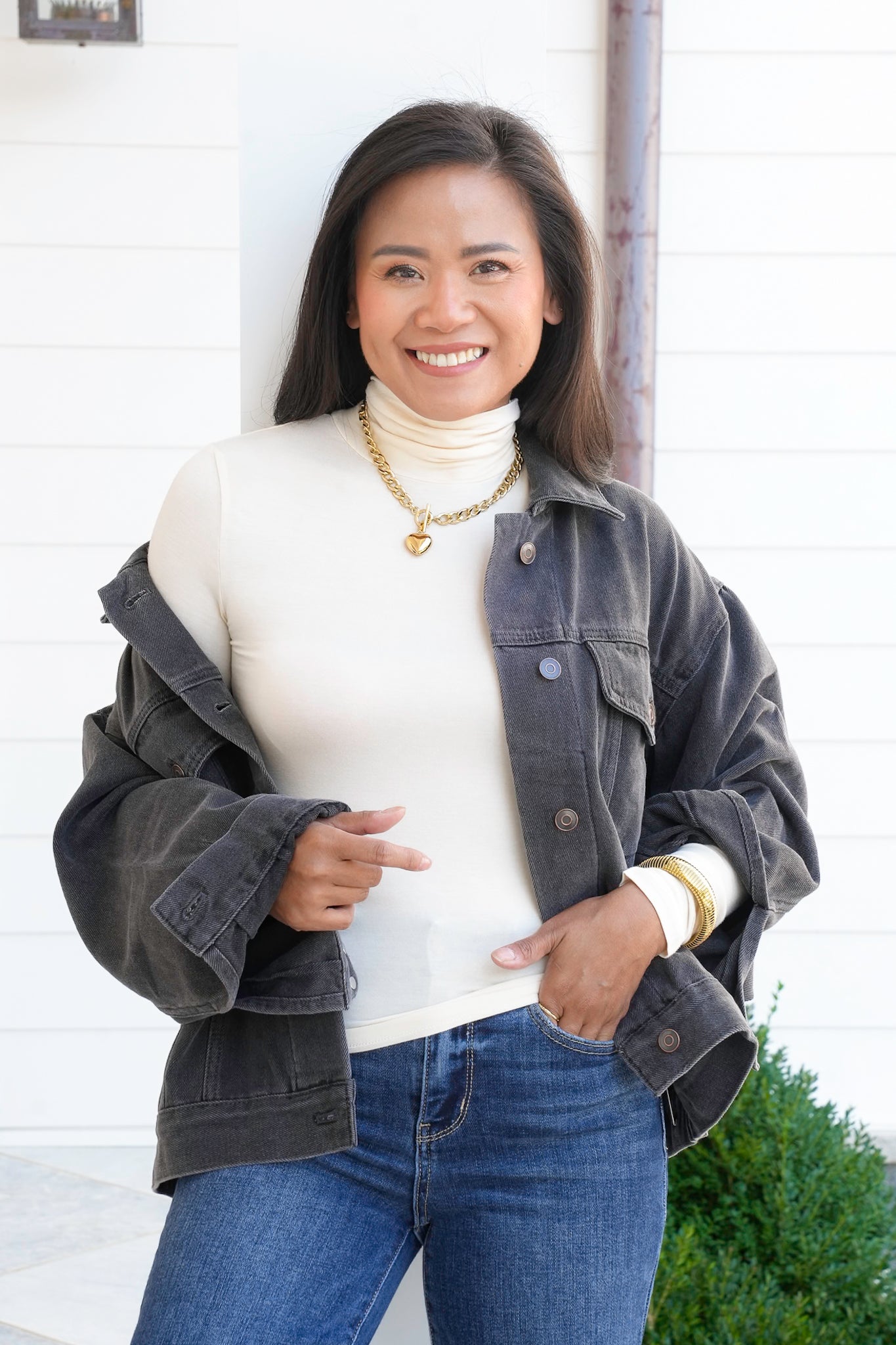 Long Sleeve Turtleneck Fitted Top