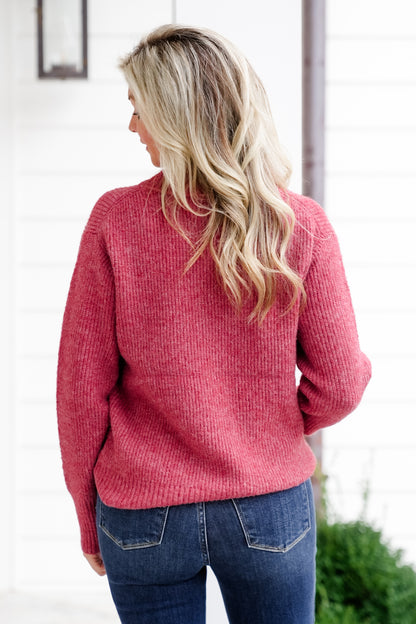 Ribbed Long Sleeve Crew Neck Pullover Sweater
