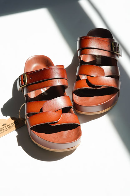 Vegan Leather Platform Sandal with Ankle Strap