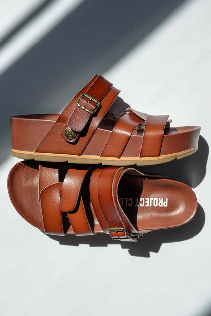 Vegan Leather Platform Sandal with Ankle Strap