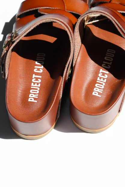 Vegan Leather Platform Sandal with Ankle Strap