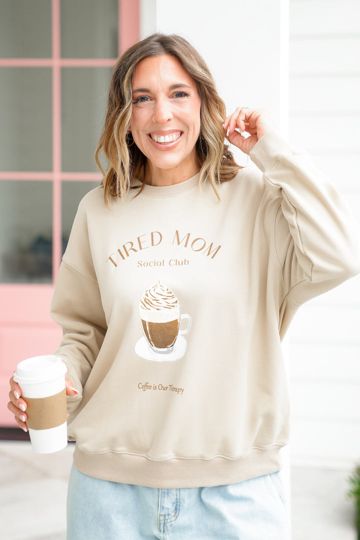 Long Sleeve "Tried Mom" Graphic Pullover Sweatshirt