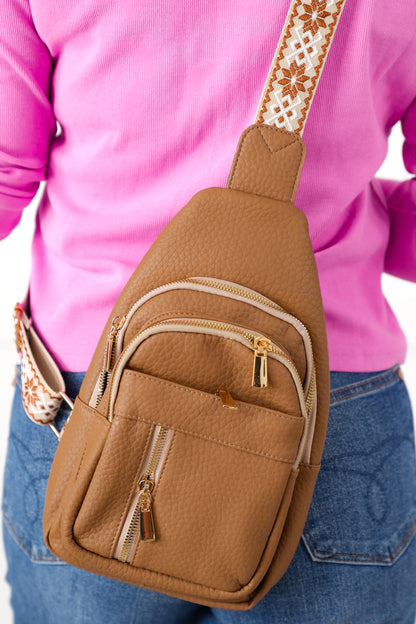 Vegan Leather Crossbody Sling Chest Pack Bag
