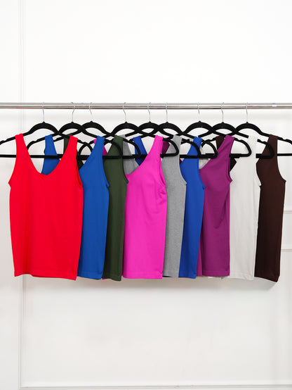 Door Buster! Zenana V/U Neck Reversible Seamless Tank Top