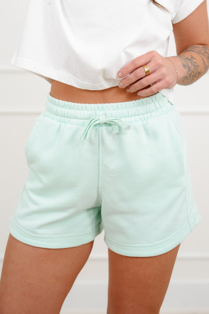 French Terry Elastic Waist Shorts with Side Pockets