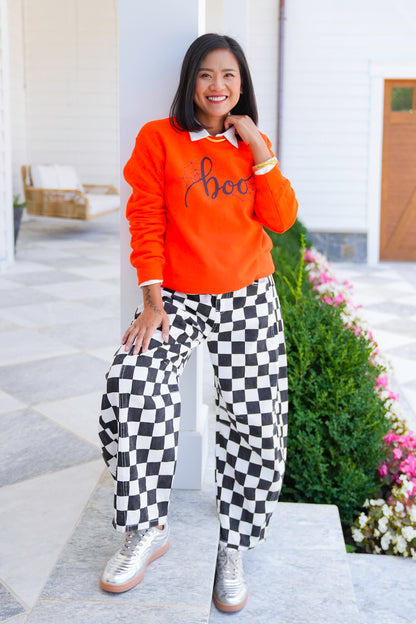 Plus/Reg Long Sleeve "Boo" Graphic Sweatshirt