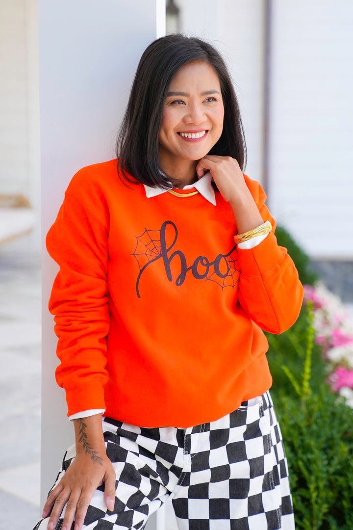 Plus/Reg Long Sleeve "Boo" Graphic Sweatshirt