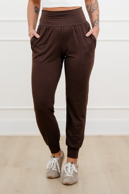 Solid High Waist Joggers with Side Pockets