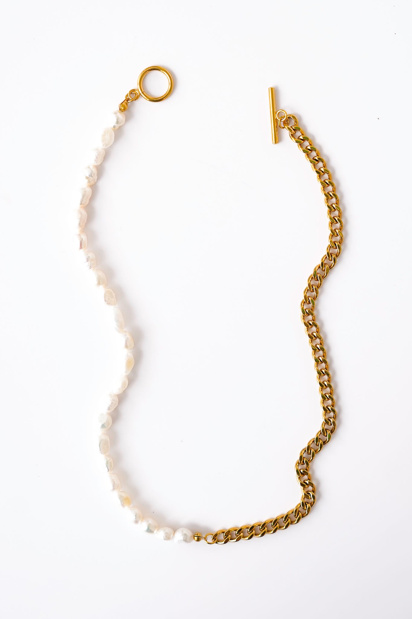 Mila + Stevie Lauren Pearl and Cuban Chain Necklace