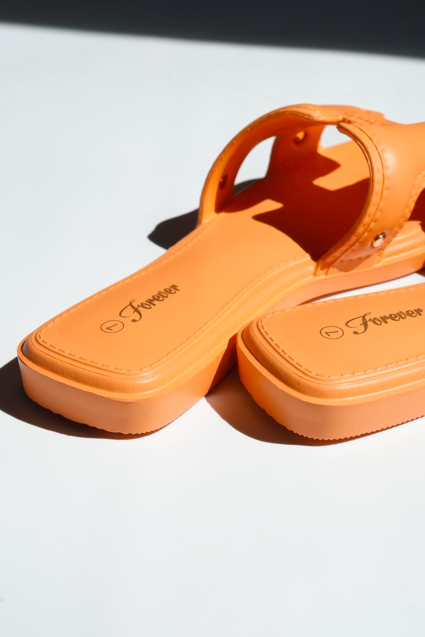 Vegan Leather Cutout Slide Sandal