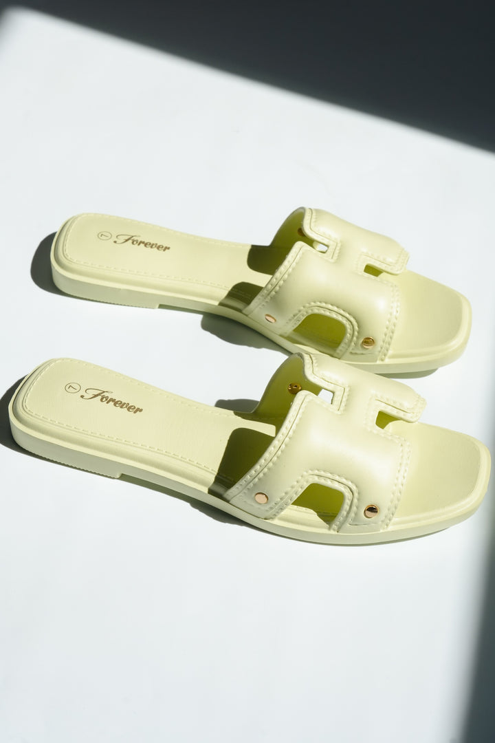 Vegan Leather Cutout Slide Sandal - Freckled Poppy